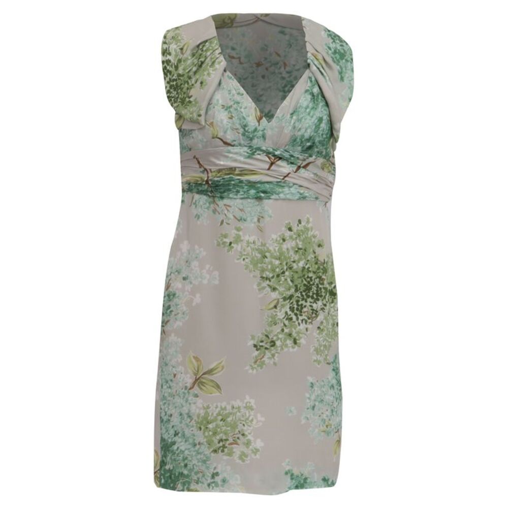 RED Valentino Leaf-Printed Mini Dress in Multicolor Silk